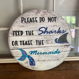 Hand painted on vintage barrel pool sign